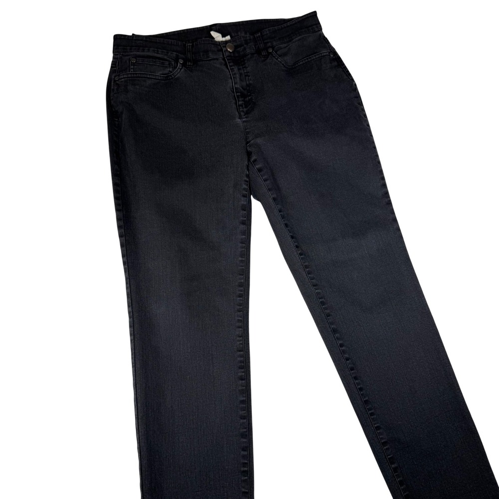 Eileen Fisher Womens Organic Cotton Slim Jeans Charcoal Black Size 10 26" Inseam